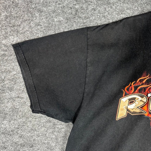 Ricky Rudd 21 NASCAR Racing Flames Piston T Shirt Mens Black Heat n Up Track - Picture 11 of 16